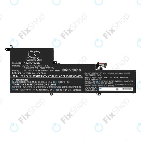 Baterija za Lenovo Yoga Slim 7, 14s, 3850mAh, Li-Pol, 15.36V, L19C4PF4, HQ