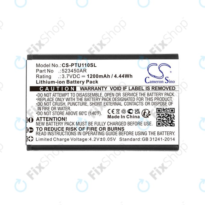 Baterija za Panasonic Kx-Tf200, Kx-Tu110, 1200mAh, Li-Ion, 3.7V, 523450AR, HQ