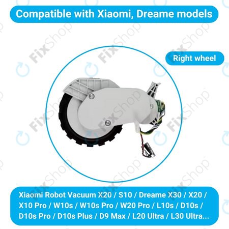Xiaomi Robot Vacuum X20, S10, Dreame X30, X20, X10 Pro - Kotač s motorom (desno) (Bijela)