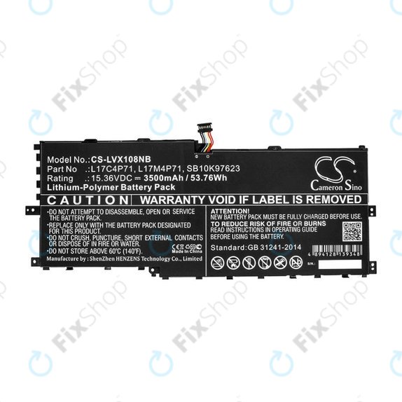 Baterija za Lenovo ThinkPad X1 Yoga 2018, 3500mAh, Li-Pol, 15.36V, L17C4P71, HQ