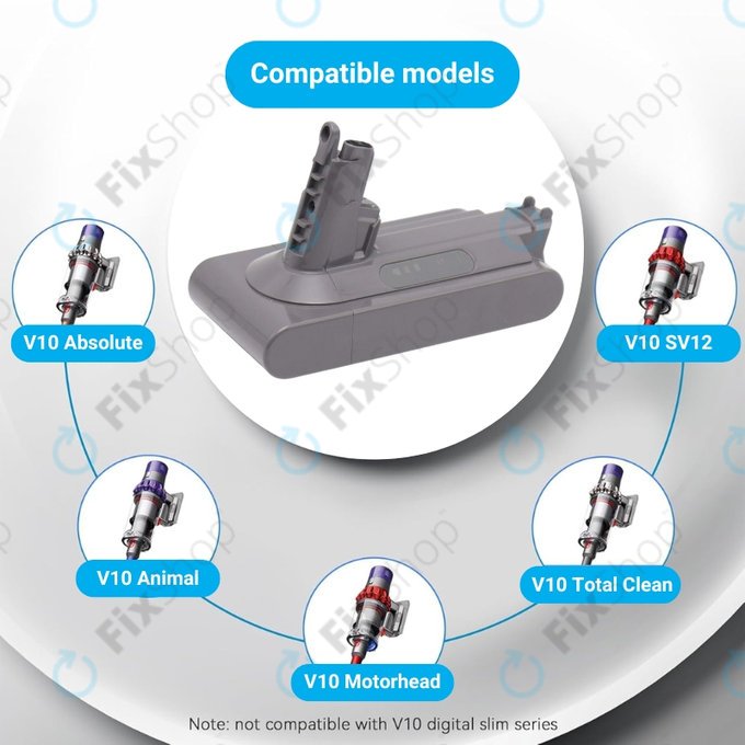 Dyson V10 - Baterija 969352-02, SV12, 206340 Li-Ion 25.2V 2600mAh