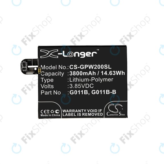 Baterija za Google Pixel 2 XL G011C, 3800mAh, Li-Pol, 3.85 V, G011B, HQ