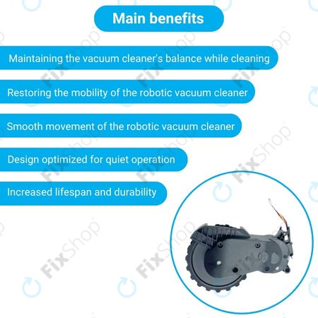 Xiaomi Mijia E10, E12, Mi Robot Vacuum Mop 2 Lite, 2 Pro - Kotač s motorom (desno) (Crna)