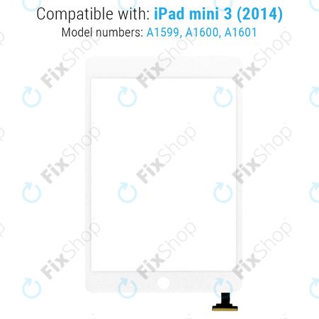Apple iPad Mini 3 - Zaslon osjetljiv na dodir (bijeli)