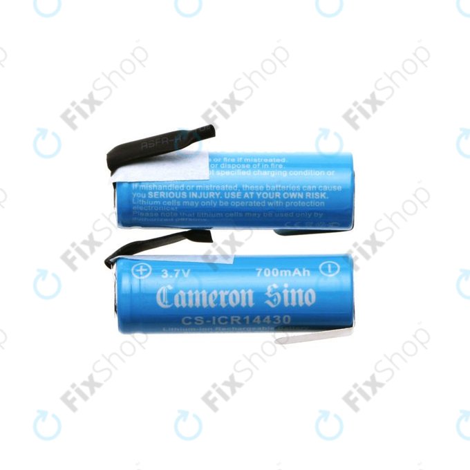 Baterija 14430 s montažnim pločicama, 650mAh, Li-Ion, 3.7V, HQ