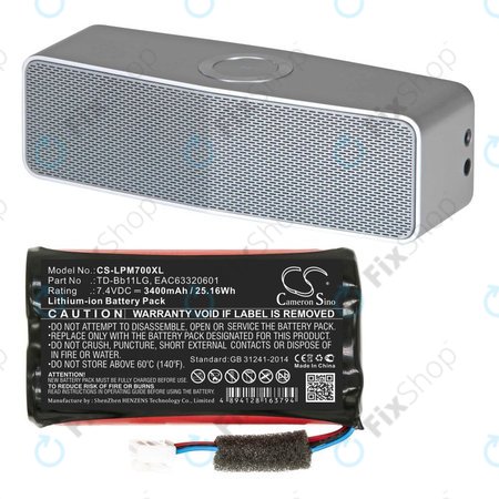 Baterija za LG Music Flow P7, Xboom Go PK7, 3400mAh, Li-Ion, 7.4V, TD-Bb11LG, HQ