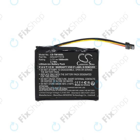 Baterija za TomTom GO 1000 Live, 1005, 2050, 1000mAh, Li-Ion, 3.7V, AHL03711018, HQ