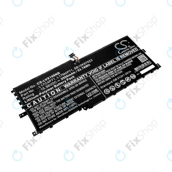 Baterija za Lenovo ThinkPad X1 Yoga 2018, 3500mAh, Li-Pol, 15.36V, L17C4P71, HQ