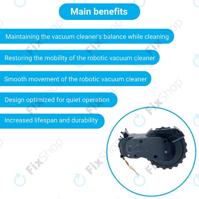 Xiaomi Mijia E10, E12, Mi Robot Vacuum Mop 2 Lite, 2 Pro - Kotač s motorom (lijevo) (Crna)