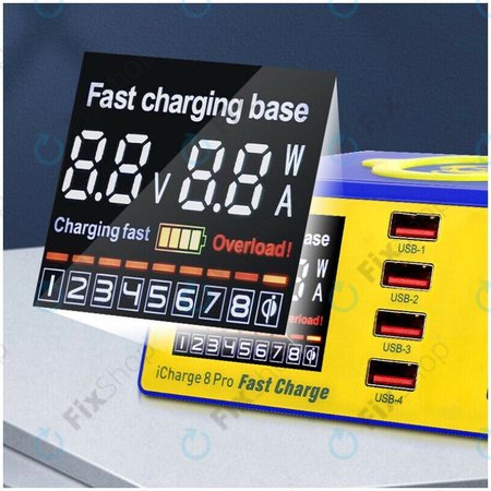 Mechanic iCharge 8 Pro - USB stanica za punjenje s USB-C, USB 3.0 i bežičnim punjačem