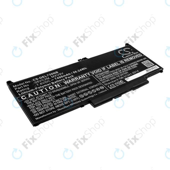 Baterija za Dell Latitude 13 7300, 14 7400, 7400mAh, Li-Pol, 7.6V, 05VC2M, HQ