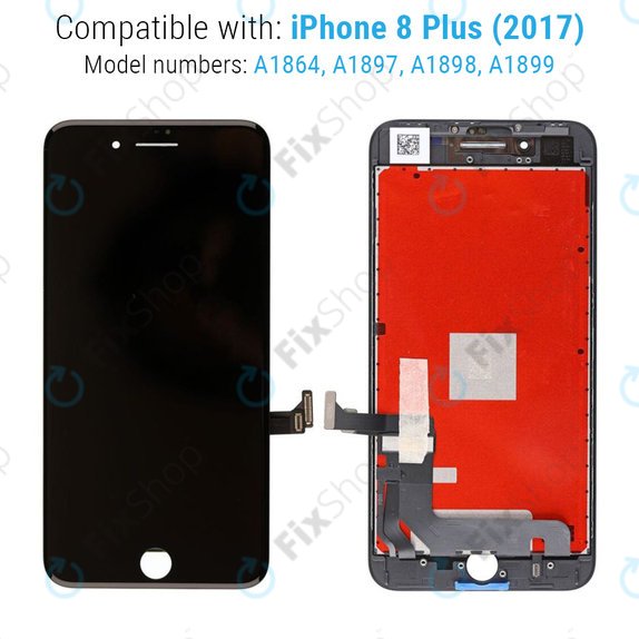 Apple iPhone 8 Plus - LCD zaslon + zaslon osjetljiv na dodir + okvir (crni)