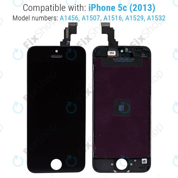 Apple iPhone 5C - LCD zaslon + zaslon osjetljiv na dodir + okvir (crni)