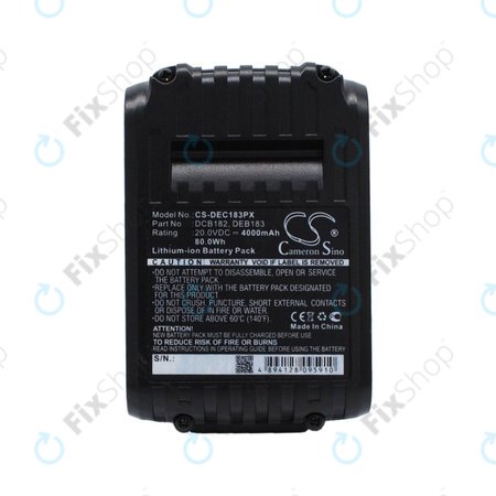 DeWalt DC-serija, Klein Tools ACSR, D3, EHS, MCM-serija - Baterija DCB182, DCB183, BAT207T44H, BAT20GD1 4000mAh HQ