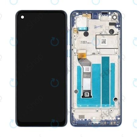 Motorola One Vision - LCD zaslon + zaslon osjetljiv na dodir + okvir (safirno plava) - 5D68C14352 Originalni servisni paket