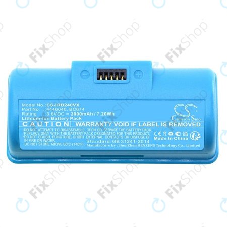 iRobot Braava Jet 240, 241, 244, 245, Mopping Robot - Baterija 4446040, BC674 Li-Ion 3.6V 2000mAh HQ