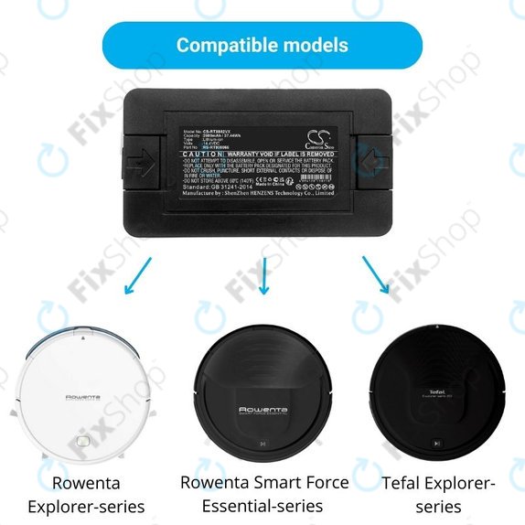Rowenta Explorer-serija, Smart Force Essential-serija, Tefal Explorer-serija - Baterija RS-RT900866 2600mAh HQ