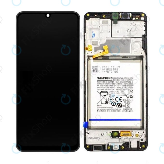 Samsung Galaxy A32 A325F - LCD zaslon + zaslon osjetljiv na dodir + okvir + baterija (Fantastična crna) - GH82-25611A, GH82-25612A Originalni servisni paket