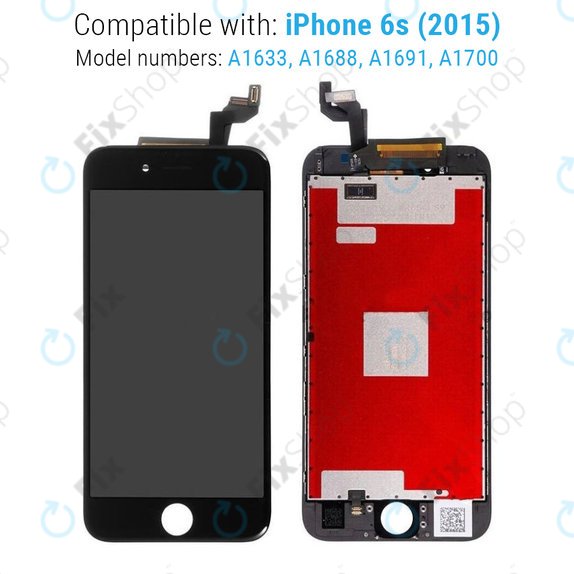 Zaslon za iPhone 6S, Black, Dodirni ekran s okvirom