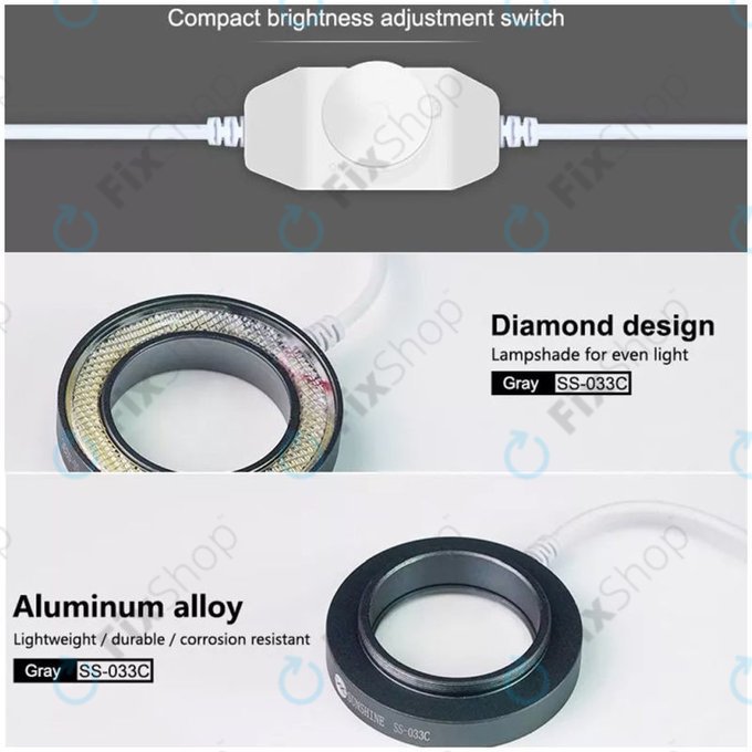 Sunshine SS-033C - Ogledalo otporno na prašinu + LED podesivo svjetlo