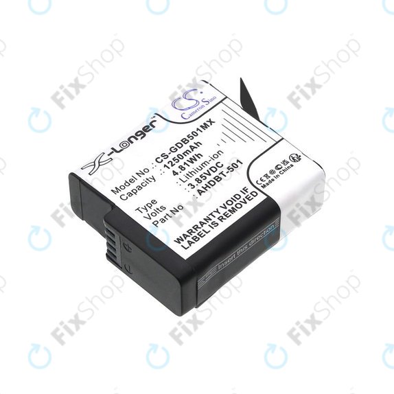 Baterija za Gopro Hero 8, Hero 6, 1250mAh, Li-Ion, 3.85V, AHDBT-501, HQ