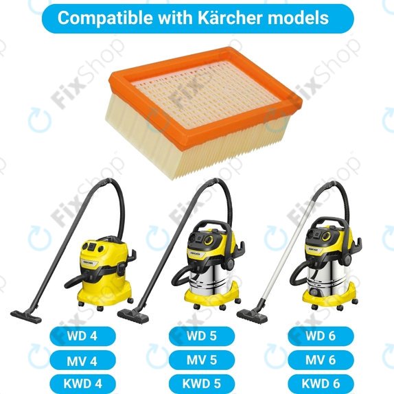 Kärcher WD-series, MV-series, KWD-series - Plosnati filtar