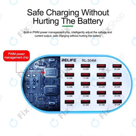 Relife RL-304M - Smart Service USB punjač - 30x USB / 160 W