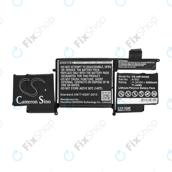 Apple MacBook Pro 13" A1502 (Late 2013 - Mid 2014) - Baterija A1493 6300mAh HQ