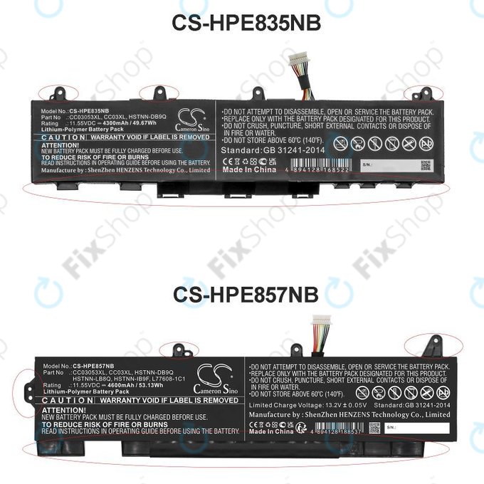 Baterija za HP ZBook Firefly 15 G7, G8, EliteBook 855 G7, G8, 850 G7, G8, 4600mAh, Li-Pol, 11.55V, CC03053XL, HQ