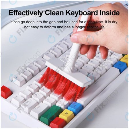 Višenamjenska četka za čišćenje + olovka za čišćenje + izvlakač ključeva (crveno)