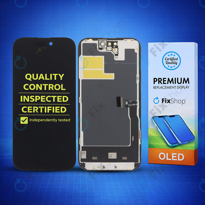 Zaslon Soft OLED za iPhone 14 Pro - Dodirno staklo + Okvir, DIAGNOSTIC