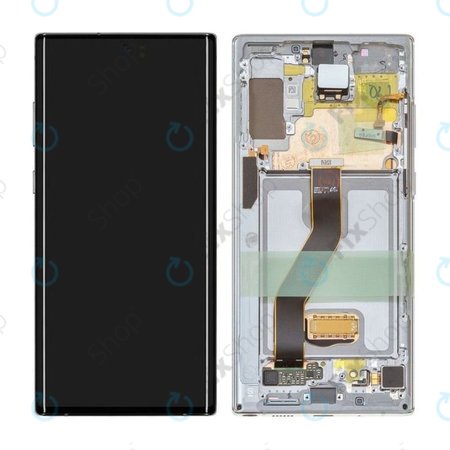Samsung Galaxy Note 10 Plus - LCD zaslon + zaslon osjetljiv na dodir + okvir (Aura bijela) - GH82-20838B, G82-20900B Originalni servisni paket