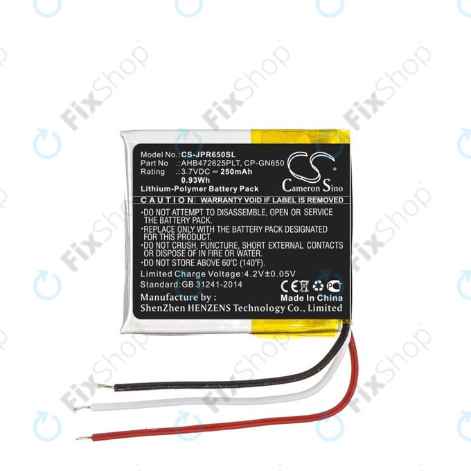 Baterija za Jabra Evolve 65, 80, 250mAh, Li-Pol, 3.7V, AHB472625PLT, HQ