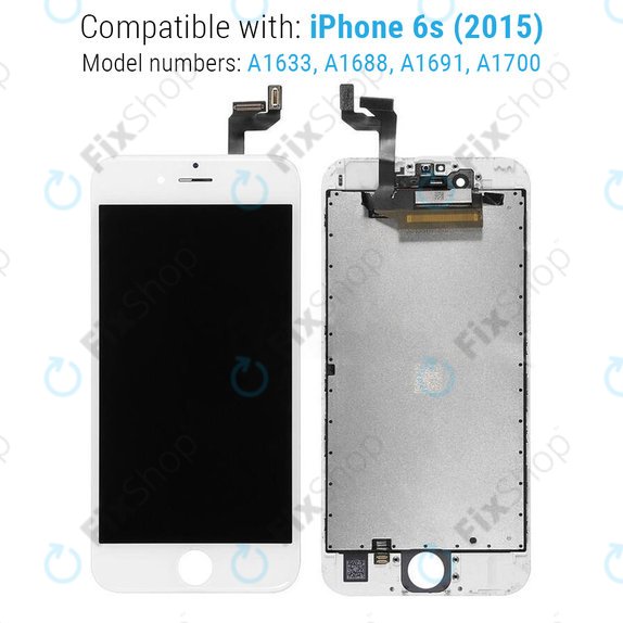 Zaslon za iPhone 6S, White, Dodirni ekran s okvirom