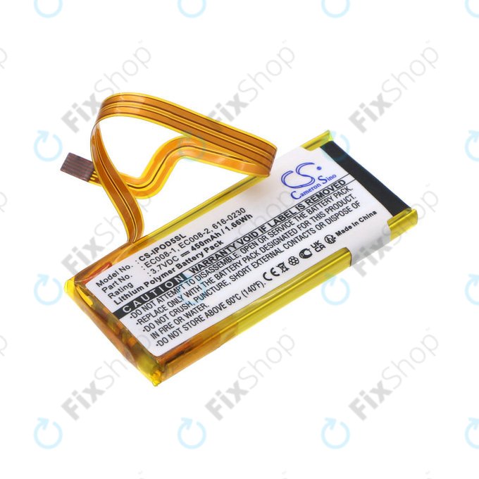 Baterija za Apple iPod Classic 6th Gen, iPod 5G, iPod Video, 450mAh, Li-Pol, 3.7V, EC008, HQ