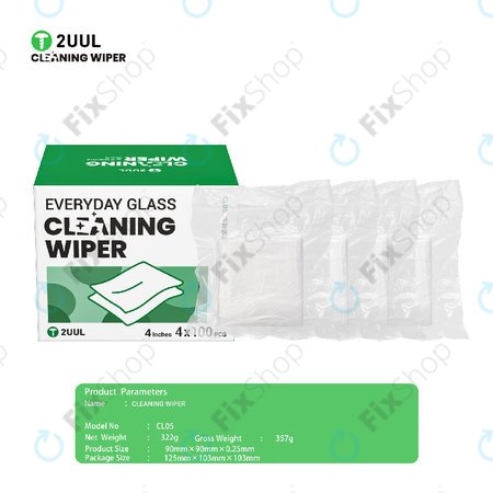 Krpe za čišćenje stakla, bez dlačica, 2UUL CL05, 4x100kom/kutija