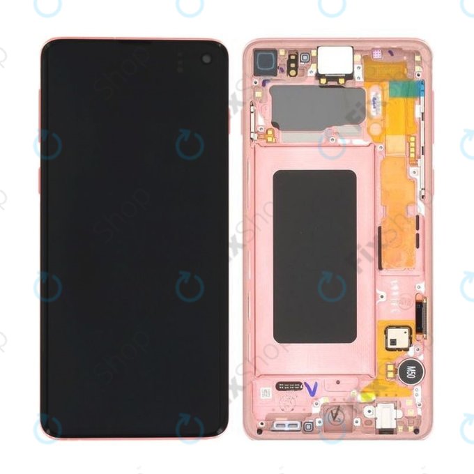 Samsung Galaxy S10 G973F - LCD zaslon + zaslon osjetljiv na dodir + okvir (roza zlatna) - GH82-18850D Originalni servisni paket
