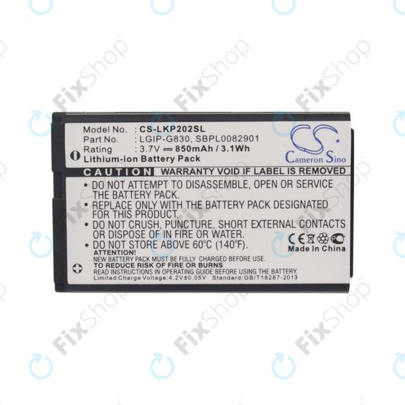 Baterija za LG KG120, 850mAh, Li-Ion, 3.7V, LGIP-G830, HQ