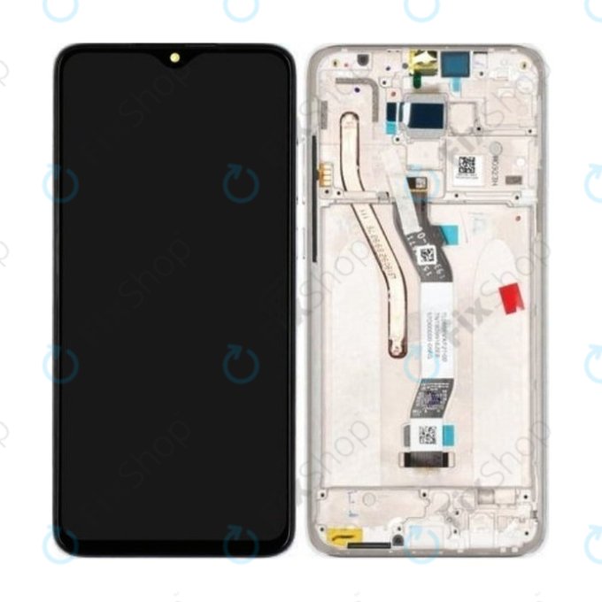 Xiaomi Redmi Note 8 Pro - LCD zaslon + zaslon osjetljiv na dodir + okvir (biserno bijeli) - 56000300G700 Originalni servisni paket
