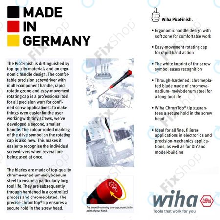 Wiha PicoFinish® 260P - Precizni odvijač - Prorez 0,8 mm