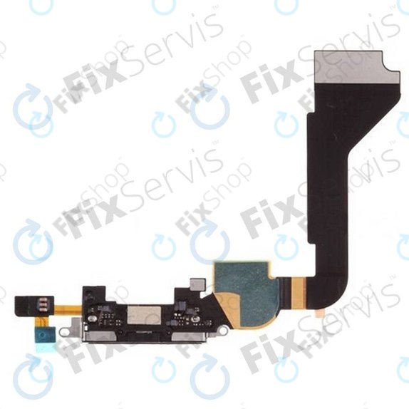 Apple iPhone 4 - Konektor za punjenje + mikrofon + savitljivi kabel (crni)