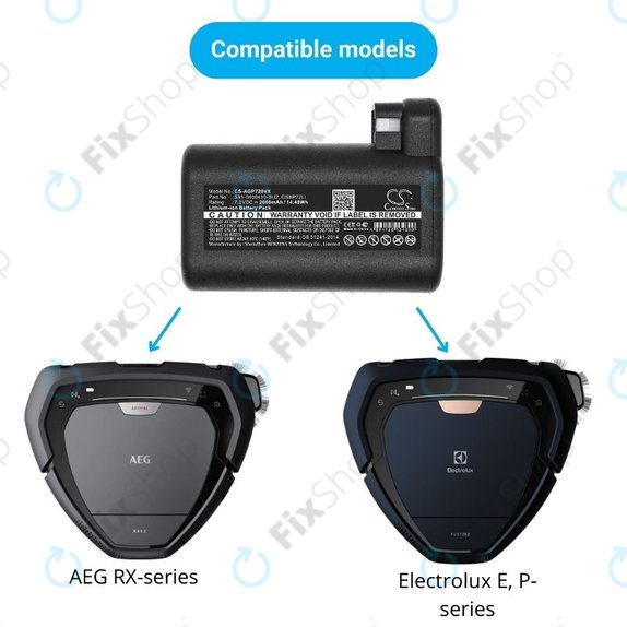 AEG RX-serija, Electrolux E, P-serija - Baterija S91-0400410-SU2, OSBP72LI, OSBP72LI25 2000mAh HQ