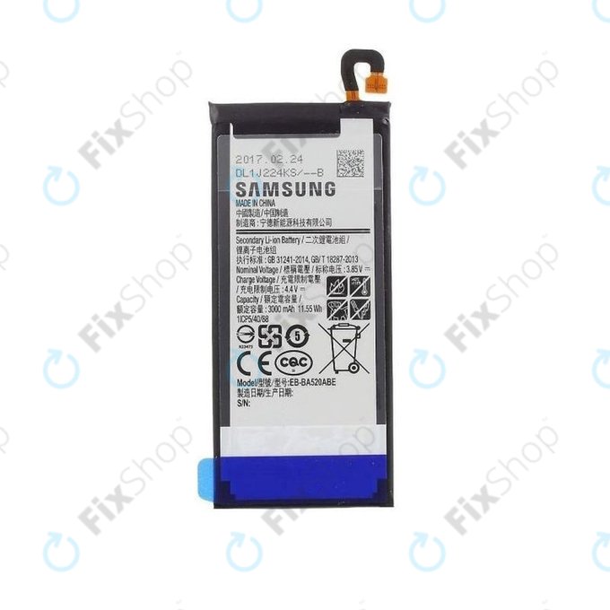 Samsung Galaxy A5 A520F (2017), J5 J530F (2017) - Baterija BA520ABE 3000mAh - GH43-04680A Genuine Service Pack