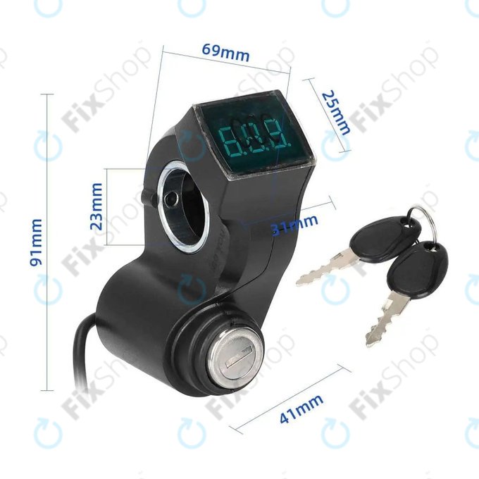 Kugoo Kirin M4, M4 Pro, Speedual, Zero 8X, 10X, MiniWalker, T10-DDM - Prekidač Paljenja s Voltmetrom