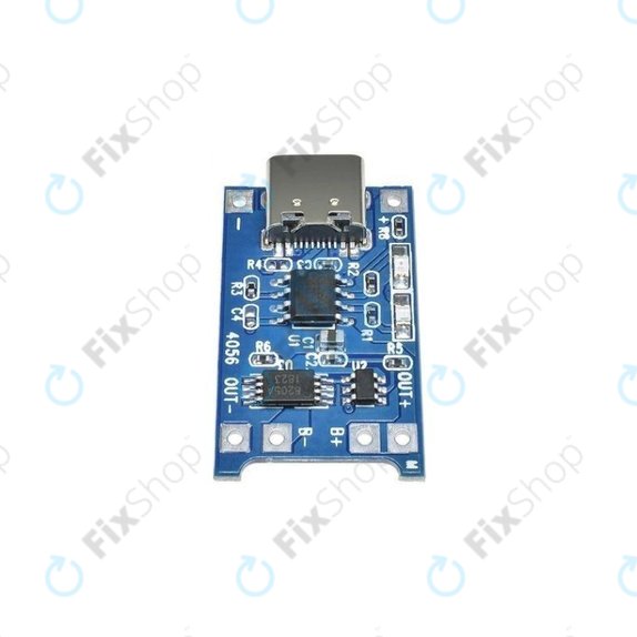 Modul za punjenje TP4056 za 18650 Li-ion bateriju, USB-C, 1 A