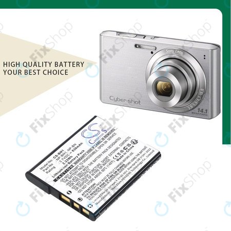 Baterija za Sony Cyber-Shot DSC-TX20, TX9, 630mAh, Li-Ion, 3.7V, NP-BN1, HQ