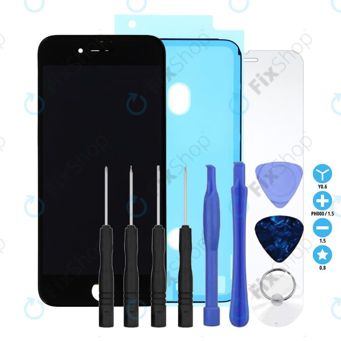 Apple iPhone 8, SE (2020), SE (2022) - LCD zaslon + zaslon osjetljiv na dodir + okvir (Black) In-Cell FixPremium + Ljepilo za LCD + Kaljeno staklo + Set alata - Multipack
