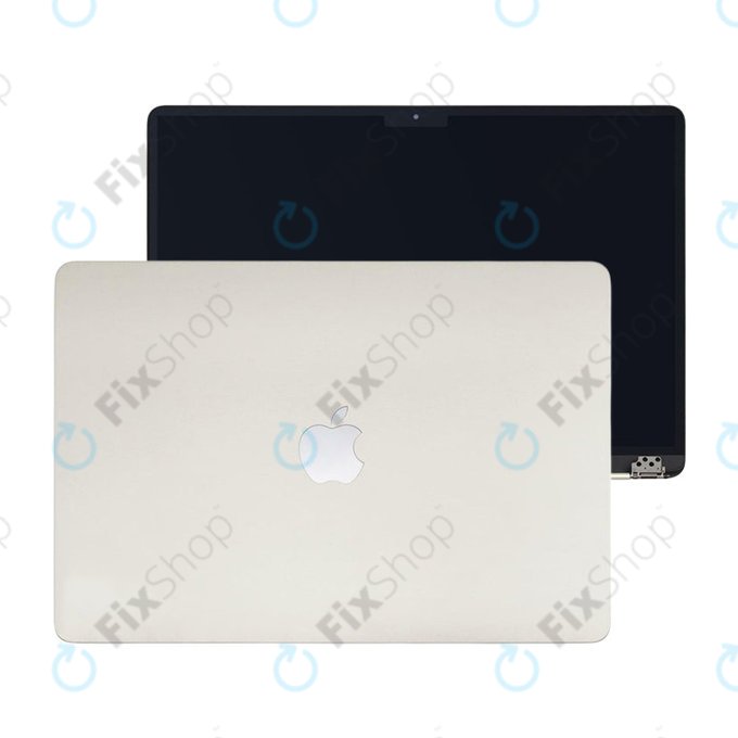 LCD zaslon za MacBook Air 15", A3114 (2024), s prednjim staklom i pokrovom, Starlight, 661-40261, Genuine Apple