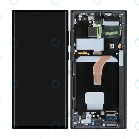 Samsung Galaxy S22 Ultra S908B - LCD zaslon + zaslon osjetljiv na dodir + okvir (grafit) - GH82-27488E, GH82-27489E Originalni servisni paket