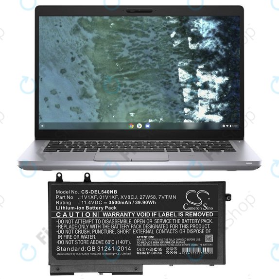 Baterija za Dell Latitude 5400, Inspiron 7591 2-in-1, 3500mAh, Li-Ion, 11.4V, XV8CJ, HQ